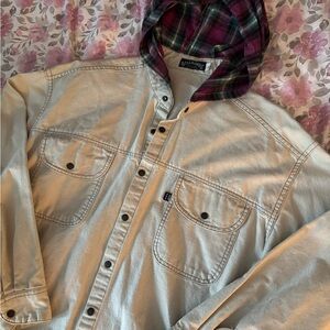 Billabong Plaid Hooded Shirt